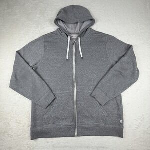 Levi's Standard Fit Zip Up Hoodie Jacket Heather Gray Size Large Draw Stings
